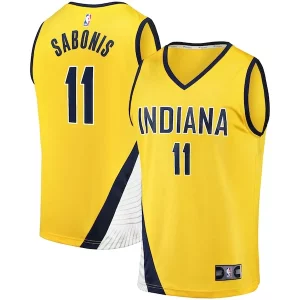 Domantas Personalisable Sabonis Indiana Pacers Fast Break Replica Jersey Statement Edition Gold - Maillot de collection - Un bijou pour les amateurs