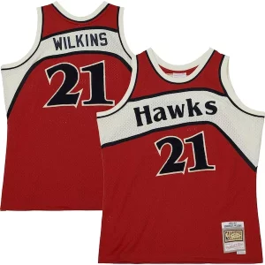 Dominique Wilkins Atlanta Hawks 1986/87 Hardwood Classics Off Court Exceptionnel Swingman Jersey Red - Stock limité - Commandez vite votre maillot exclusif