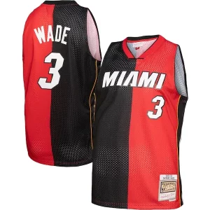 Dwyane Captivant Wade Miami Heat Hardwood Classics 2005/06 Split Swingman Jersey Black/Red - Pour les matchs d'athlétisme - Restez frais et confortable