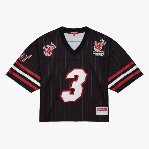 Dwyane Exquisite Wade Miami Heat x DANNIJO Women's Cropped Football Fashion Jersey Black - Dernières unités - Ne manquez pas cette opportunité