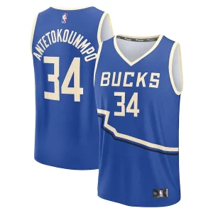 Giannis Antetokounmpo Admirable Milwaukee Bucks Youth 2024/25 Fast Break Player Jersey City Edition Royal - Maillot de marque reconnue - Faites confiance à la qualité