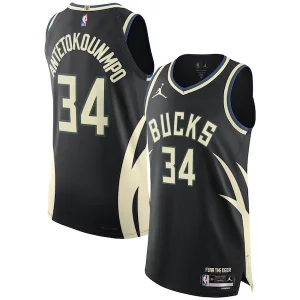 Giannis Antetokounmpo Milwaukee Bucks Jordan Brand Authentic Player Jersey Élégant Statement Edition Black - Maillot authentique - Reproduit avec soin
