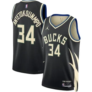 Giannis Antetokounmpo Milwaukee Bucks Jordan Brand Unisex Swingman Refiné Jersey Statement Edition Black - Design innovant - Écarte-vous du commun des mortels