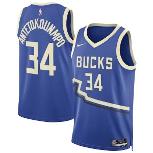 Giannis Antetokounmpo Classique Milwaukee Bucks Nike Unisex 2024/25 Swingman Player Jersey City Edition Royal - Giftez-le à un fan dévoué - Livraison en temps pour les fêtes