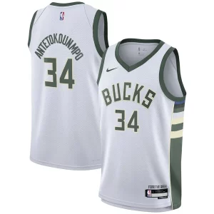 Giannis Antetokounmpo Milwaukee Bucks Premium Nike Youth Swingman Jersey Association Edition White - Idéal pour les collectionneurs - Qualité premium garantie