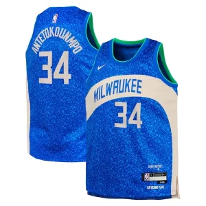 Giannis Antetokounmpo Milwaukee Bucks Nike Youth Stylish Swingman Replica Jersey City Edition Royal - Giftez-le à un fan dévoué - Livraison en temps pour les fêtes