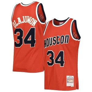 Hakeem Olajuwon Houston Rockets 1993/94 Hardwood Classics Off Court Prime Swingman Jersey Red - Fait à la main - Un produit unique et de qualité