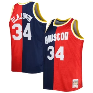 Hakeem Olajuwon Houston Rockets Big & Tall Hardwood Classics 1993/94 Split Authentique Swingman Jersey Navy/Red - Collectionner ce maillot rare - Augmentez la valeur de votre collection