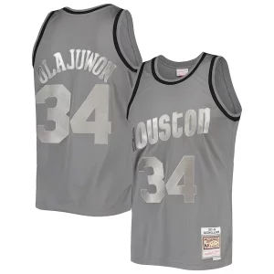 Hakeem Olajuwon Houston Rockets Hardwood Classics Retired Player 1993/94 Metal Works Swingman Jersey Charcoal Premium - Maillot authentique - Reproduit avec soin