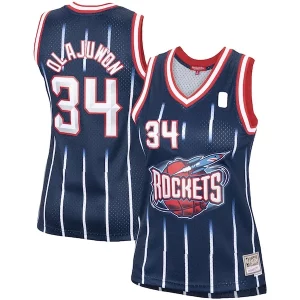 Hakeem Olajuwon Houston Rockets Women's Hardwood Classics Swingman Jersey Navy/Red Magnifique - Édition commemorative - Souvenez-vous des moments inoubliables