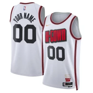 Houston Rockets Nike Unisex 2024/25 Custom Swingman Jersey Haut de gamme City Edition White - Idéal pour les soirées de sport - Montrez votre style