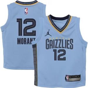 Ja Morant Memphis Grizzlies Jordan Admirable Brand Preschool 2022/23 Statement Edition Jersey Light Blue - Offre spéciale - Achetez maintenant et économisez