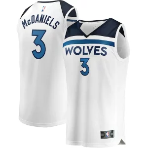 Jaden McDaniels Minnesota Timberwolves Exceptionnel Youth Fast Break Replica Player Jersey Association Edition White - Maillot de qualité supérieure - Durable et résistant