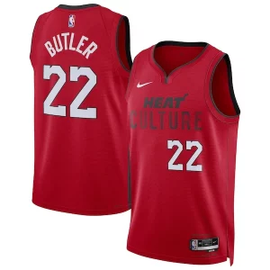 Jimmy Butler Miami Heat Nike Refiné Unisex 2024/25 Swingman Player Jersey City Edition Red - Maillot authentique - Reproduit avec soin