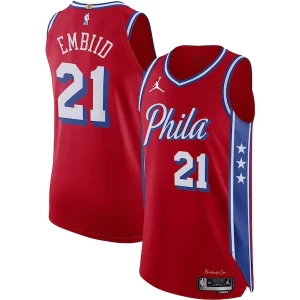 Joel Embiid Philadelphia 76ers Jordan Brand Authentic Player Captivant Jersey Statement Edition Red - Maillot authentique - Reproduit avec soin