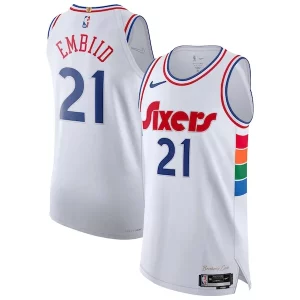 Joel Embiid Authentique Philadelphia 76ers Nike 2024/25 Authentic Player Jersey City Edition White - Livraison gratuite - Économisez sur les frais d'expédition