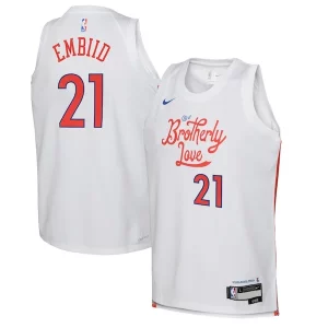Joel Élégant Embiid Philadelphia 76ers Nike Youth 2022/23 Swingman Jersey City Edition White - Livraison gratuite - Économisez sur les frais d'expédition