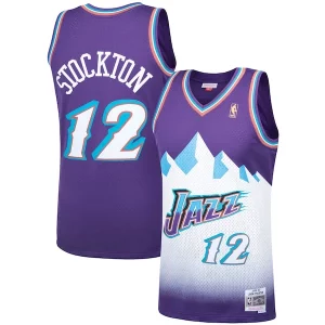 John Stockton Éclatant Utah Jazz Hardwood Classics Swingman Jersey Purple - Pour les matchs d'athlétisme - Restez frais et confortable