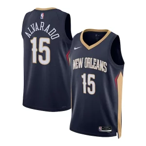 Jose Alvarado New Orleans Pelicans Haut de gamme Nike Unisex Swingman Jersey Icon Edition Navy - Idéal pour les soirées de sport - Montrez votre style