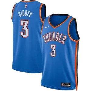 Josh Giddey Oklahoma City Thunder Nike Unisex Swingman Jersey Icon Confortable Edition Blue - Pour les amateurs de basketball passionnés - Livraison rapide