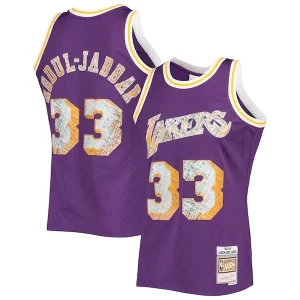 Kareem Abdul Jabbar Los Angeles Tendance Lakers 1996 97 Hardwood Classics NBA 75th Anniversary Diamond Swingman Jersey Purple - Maillot de championnat - Revivez les victoires glorieuses