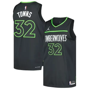 Karl Unique Anthony Towns Minnesota Timberwolves Jordan Brand Authentic Player Jersey Statement Edition Anthracite - Pour les joueurs de basketball amateurs - Adapté à tous les styles de jeu