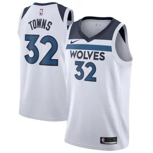 Karl Anthony Towns Minnesota Timberwolves Nike Swingman Jersey White Sophistiqué Association Edition - Pour les joueurs de basketball amateurs - Adapté à tous les styles de jeu