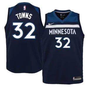 Karl Anthony Towns Minnesota Classique Timberwolves Nike Youth Swingman Jersey Navy Icon Edition - Idéal pour les collectionneurs - Qualité premium garantie