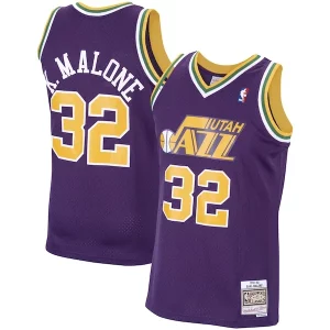 Karl Malone Utah Jazz Captivant 1991/92 Hardwood Classics Swingman Jersey Purple - Pour les matchs d'athlétisme - Restez frais et confortable