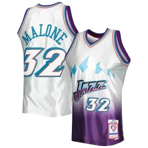 Karl Malone Utah Jazz 1996/97 Hardwood Classics 75th Anniversary Swingman Jersey Uniques Platinum - Maillot de championnat - Revivez les victoires glorieuses