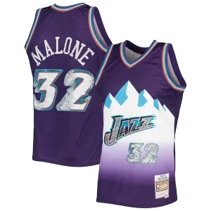 Karl Malone Utah Jazz 1996/97 Hardwood Classics NBA 75th Personalisable Anniversary Diamond Swingman Jersey Purple - Fait à la main - Un produit unique et de qualité