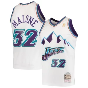 Karl Malone Utah Jazz 1996/97 Hardwood Exceptionnel Classics Swingman Jersey White - Design innovant - Écarte-vous du commun des mortels