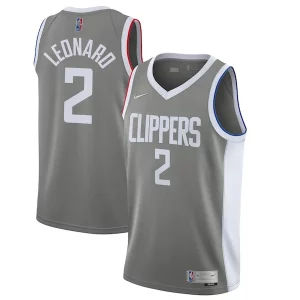 Kawhi Leonard LA Clippers Nike 2020/21 Swingman Player Jersey Collectible Gray Earned Edition - Vêtement de fan emblématique - Montrez votre amour pour l'équipe