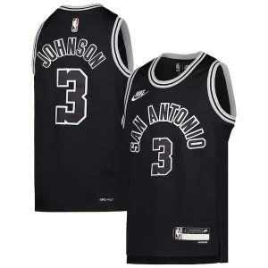 Keldon Johnson San Antonio Spurs Nike Youth Luxueux 2022/23 Swingman Jersey Classic Edition Black - Style contemporain - Restez à la mode avec ce maillot
