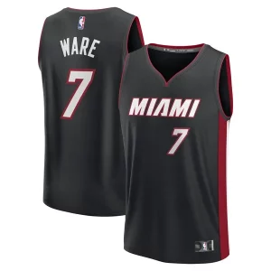 Kel'el Ware Miami Heat Fast Break Replica Player Refiné Jersey Icon Edition Black - Maillot authentique - Reproduit avec soin