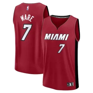 Kel'el Ware Miami Élégant Heat Youth Fast Break Player Jersey Statement Edition Red - Maillot de championnat - Revivez les victoires glorieuses
