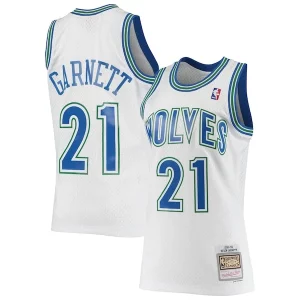 Kevin Garnett Minnesota Timberwolves 1995/96 Élégant Hardwood Classics Swingman Jersey White - Maillot de championnat - Revivez les victoires glorieuses