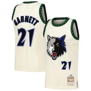 Kevin Garnett Minnesota Timberwolves Chainstitch Personalisable Swingman Jersey Cream - Offre spéciale - Achetez maintenant et économisez