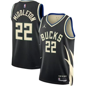 Khris Middleton Milwaukee Bucks Jordan Brand Authentique Unisex Swingman Jersey Statement Edition Black - Pour les amateurs de basketball passionnés - Livraison rapide