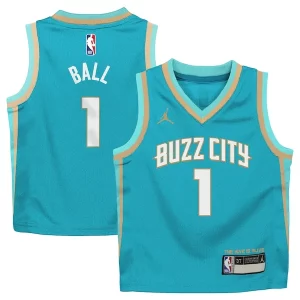 LaMelo Ball Charlotte Hornets Jordan Brand Preschool 2023/24 Swingman Replica Jersey City Edition Teal Admirable - Pour les fans de la ligue - Un maillot authentique de la compétition