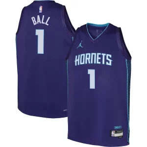 LaMelo Ball Commémoratif Charlotte Hornets Jordan Brand Youth Swingman Jersey Statement Edition Purple - Livraison gratuite - Économisez sur les frais d'expédition