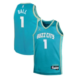 LaMelo Ball Charlotte Hornets Jordan Brand Admirable Youth Swingman Replica Jersey City Edition Teal - Pour les joueurs de basketball amateurs - Adapté à tous les styles de jeu