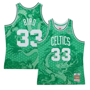 Larry Bird Boston Celtics 1985/86 Hardwood Classics Asian Heritage Gracieux 6.0 Swingman Throwback Player Jersey Kelly Green - Vêtement de fan emblématique - Montrez votre amour pour l'équipe