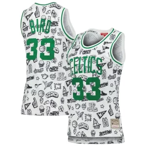 Larry Bird Boston Celtics Women's 1985 Doodle Swingman Jersey Gracieux White - Pour les amateurs de basketball passionnés - Livraison rapide