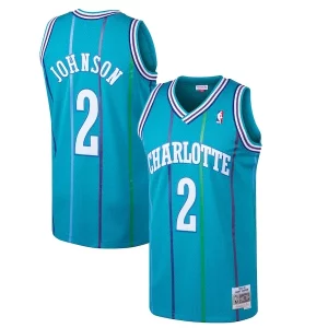 Larry Johnson Charlotte Hornets 1992/93 Hardwood Classics Swingman Jersey Teal Distingué - Maillot de championnat - Revivez les victoires glorieuses