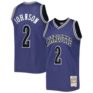 Larry Johnson Charlotte Hornets 1994/95 Hardwood Classics Off Court Swingman Jersey Purple Gracieux - Maillot de qualité supérieure - Durable et résistant