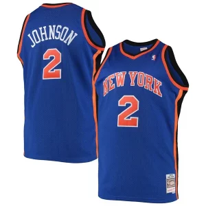 Larry Johnson New York Knicks 1998/99 Big & Tall Hardwood Classics Swingman Authentique Jersey Blue - Maillot de marque reconnue - Faites confiance à la qualité