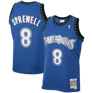 Latrell Sprewell Exquisite Minnesota Timberwolves 2001/02 Hardwood Classics Swingman Jersey Blue - Maillot de championnat - Revivez les victoires glorieuses