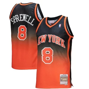 Latrell Sprewell New York Knicks 1998/99 Hardwood Classics Fadeaway Swingman Distingué Player Jersey Orange/Black - Édition limitée - Uniques dans leur genre