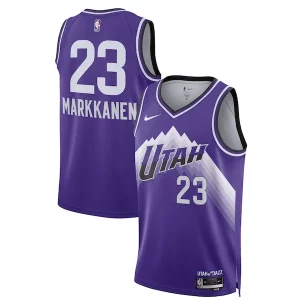 Lauri Markkanen Utah Confortable Jazz Nike Unisex 2023/24 Swingman Jersey Purple City Edition - Vêtement de fan emblématique - Montrez votre amour pour l'équipe